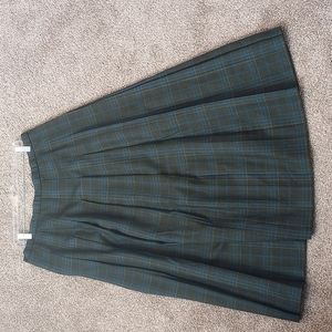 Green/blue tartan Pendleton Wool Skirt
